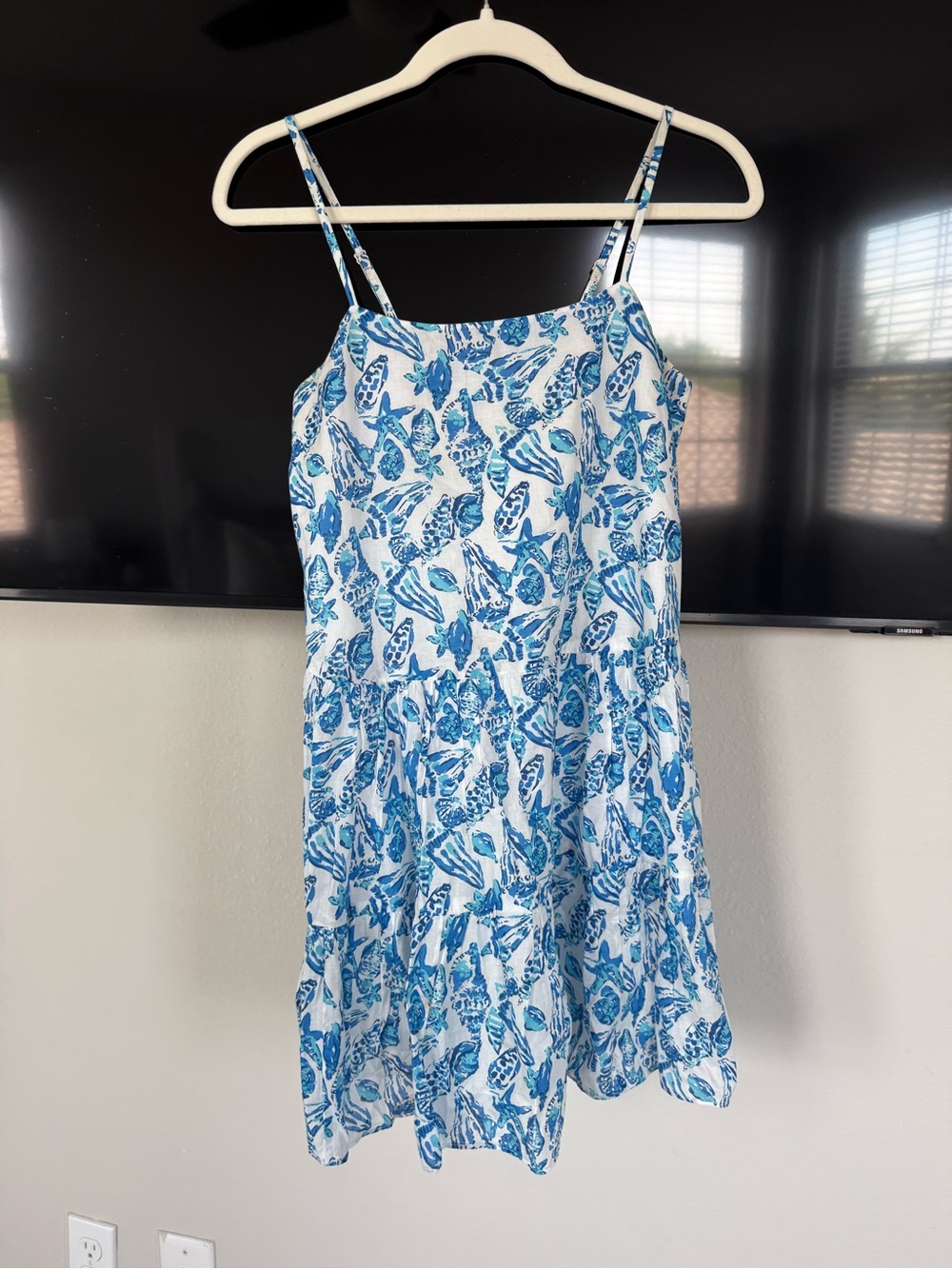 Lilly Pulitzer Blue and White Shell Print Mini Dress